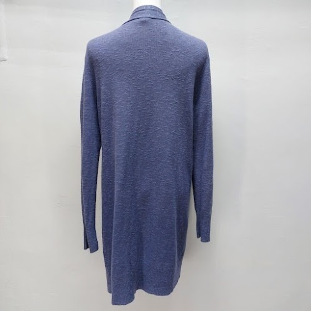 Eileen Fisher Cardigan Women's S Blue Linen Cotton Blend Open Front Poetcore - Picture 3 of 8